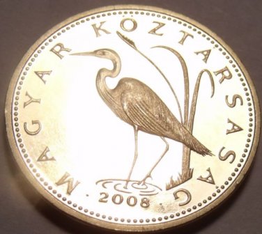 Rare Proof Hungary 2008-BP 5 Forint~Only 4,000 Minted~Great White Egrat~Free Shi