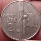 Large Italy 1923-R 2 Lire~1st Year Ever~Vittorio Emanuele III~Free Shipping* Large Italy 1923-R 2 Lire~1st Year Ever~Vittorio Emanuele III~Free Shipping*