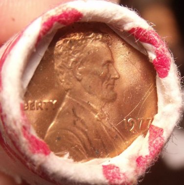 Unc Roll (50) Bank Wrapped United States 1977-P Lincoln Cents~Free Shipping