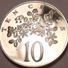 Rare Proof Jamaica 1969 10 Cents~1st Year~Butterfly On Leaf~30,000 Minted~FR/Shi
