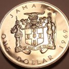 Huge Rare Proof Jamaica 1969 Dollar~1st Year Ever Minted~Prime Minister~Free Shi