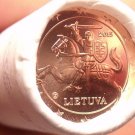 Gem Unc Original Roll (50) Lithuania 2015 1 Euro Cents~Knight On a Horse~Free Sh