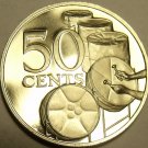 Rare Proof Trinidad & Tobago 1974 50 Cents~Only 14,000 Minted~Drums~Free Ship