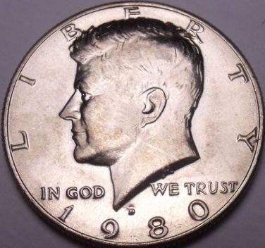 United States Unc 1980-D Kennedy Half Dollar~Free Shipping