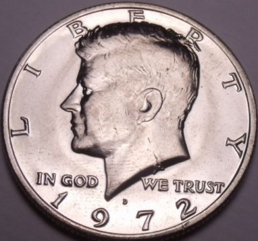 United States Unc 1972-D Kennedy Half Dollar~Free Shipping