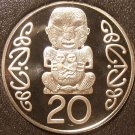 Large Rare Cameo Proof New Zealand 1992 20 Cents~9,000 Minted~Pukaki~The Gods~FS Large Rare Cameo Proof New Zealand 1992 20 Cents~9,000 Minted~Pukaki~The Gods~FS