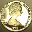 Large Rare Proof Solomon Islands 1978 20 Cents~5,122 Minted~Malaita~Free Ship