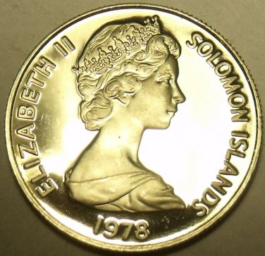 Large Rare Proof Solomon Islands 1978 20 Cents~5,122 Minted~Malaita~Free Ship