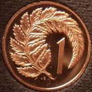 Rare Cameo Proof New Zealand 1983 Cent~Silver Fern Leaf~18,000 Minted~Free Ship