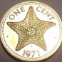 Rare Proof Bahamas 1971 Cent~Awesome Starfish~Only 31,000 Minted~Free Shipping