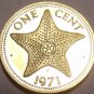 Rare Proof Bahamas 1971 Cent~Awesome Starfish~Only 31,000 Minted~Free Shipping