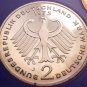 Gem Cameo Proof Germany 1975-J 2 Marks~Theodor Heuss~Only 43,000 Minted~Free Shi