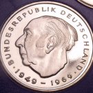 Gem Cameo Proof Germany 1975-F 2 Marks~Theodor Heuss~Only 43,000 Minted~Free Shi Gem Cameo Proof Germany 1975-F 2 Marks~Theodor Heuss~Only 43,000 Minted~Free Shi