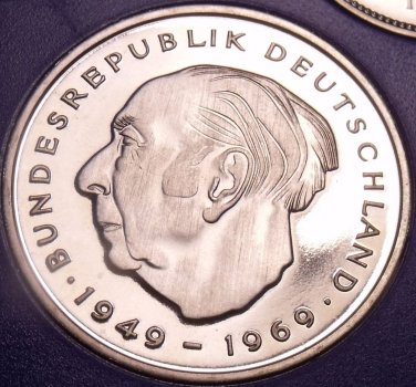 Gem Cameo Proof Germany 1975-F 2 Marks~Theodor Heuss~Only 43,000 Minted~Free Shi