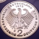 Gem Cameo Proof Germany 1975-D 2 Marks~Konrad Adenauer~43k Minted~Free Shipping
