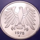 Gem Cameo Proof Germany 1975-F 5 Marks~Eagle With Feathers Spread~43k Minted~F/S