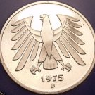 Gem Cameo Proof Germany 1975-D 5 Marks~Eagle With 14 Feathers~43k Minted~Free Sh