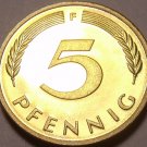 Gem Cameo Proof Germany 1975-F 5 Pfennig~Minted In Stuttgart~43k Minted~Free Shi