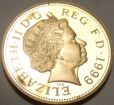 Cameo Proof Great Britain 1999 2-Pence~Only 79,401 Ever Minted~Excellent~Fr/Ship