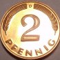 Cameo Proof Germany 1975-D 2 Pfennig~Minted In Munich~43,000 Minted~Free Shi