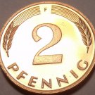 Cameo Proof Germany 1975-F 2 Pfennig~Minted In Stuttgart~43,000 Minted~Free Shi Cameo Proof Germany 1975-F 2 Pfennig~Minted In Stuttgart~43,000 Minted~Free Shi