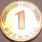 Cameo Proof Germany 1975-D Pfennig~Minted In Munich~43,000 Minted~Free Shi
