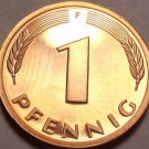 Cameo Proof Germany 1975-F Pfennig~Minted In Stuttgart~43,000 Minted~Free Shi