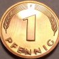 Cameo Proof Germany 1975-F Pfennig~Minted In Stuttgart~43,000 Minted~Free Shi
