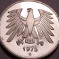 Gem Cameo Proof Germany 1975-G 5 Marks~Eagle With 14 Feathers~43k Minted~Free Sh