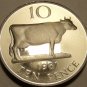 Large Rare Gem Cameo Proof Guersney 1981 10 Pence~Guernsey Cow~10,000 Minted~F/S