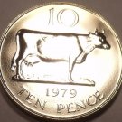 Rare Proof Guernsey 1979 10 Pence~Guernsey Cow~Only 20,000 Minted~Free Shipping
