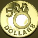 Rare Silver Soloman Islands 1977 5 Dollars~1st Year Ever~15,000 Minted~Free Ship
