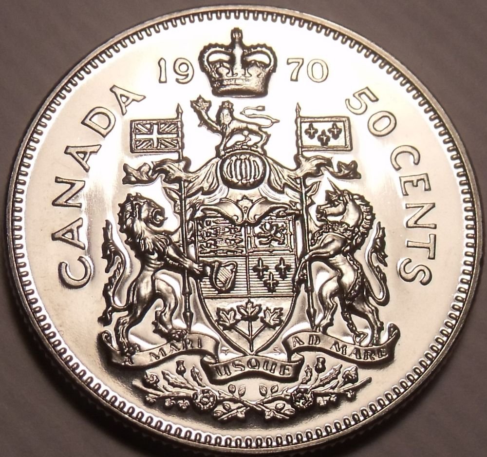 Proof Canada 1970 50 Cents~645,869 Minted~We Have Canadian Coins~Free ...