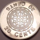 Large Rare Proof Solomon Islands 1977 20 Cents~Malaita Pendant~14k Minted~Fr/Sh