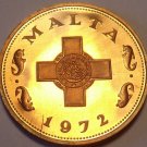 Rare Cameo Proof Malta 1972 Cent~1st Year~The George Cross~13k Minted~Free Ship