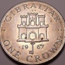 Large Gibraltar 1967 Crown~Queen Elizabeth II~Castle~Free Shipping