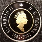 Rare Cameo Silver & Gold Proof Canada 2002 2 Dollars~21,573 Minted~50th Anniv~FS