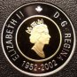 Rare Cameo Silver & Gold Proof Canada 2002 2 Dollars~21,573 Minted~50th Anniv~FS