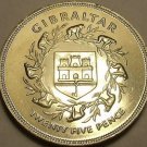 Rare Gem Unc Gibraltar 1977 25 Pence~65k Minted~Queens Silver Jubilee~Ape's~Fr/S