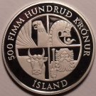 Rare Silver Proof Iceland 1974 500 Kronur~1100th Anniv~Settlement~41k Minted~F/S Rare Silver Proof Iceland 1974 500 Kronur~1100th Anniv~Settlement~41k Minted~F/S