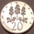 Large Proof Jamaica 1970 20 Cents~Only 12,000 Minted~Mahoe Tree~Free Shipping