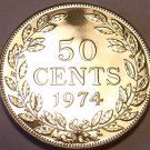 Rare Proof Liberia 1974 50 Cents~Only 9,362 Minted~Fantastic~Free Shipping