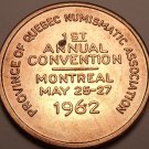 Huge 1st Annual Quebec Numismatic Convention Medallion~1962 Montreal~Free Ship