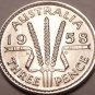 Gem Unc Silver Australia 1958 3 Pence~Excellent~Free Shipping