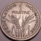 Rare Key Date French Indo China 1947 Au/Unc Piastre~Awesome~KM32.1~Free Shipping