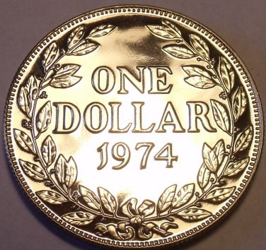 Rare Proof Liberia 1974 Dollar~Only 9,362 Minted~Proofs Are Best Coins~Fr/Ship
