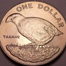 Rare Gem Unc New Zealand 1982 Dollar~65,000 Minted~Takahe Bird~Excellent~Fr/Ship