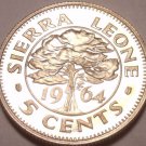 Rare Proof Sierra Leone 1964 5 Cents~10,000 Minted~Awesome Tree~Free Shipping