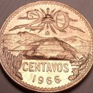 Large Gem Unc Mexico 1966 20 Centavos~Volcanos Ixtaccihuatl and Popocatepet~FS*