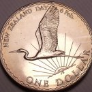 Rare Gem Unc New Zealand 1974 Dollar~50,000 Minted~Great Egret~Excellent~Fr/Ship